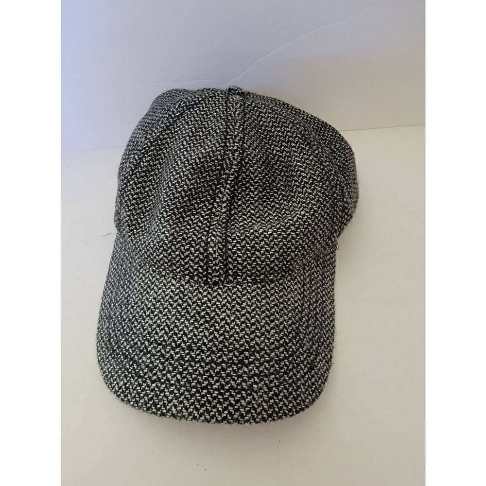 Boss Women's Black Tweed Herringbone Wool Blend Snapback Hat One Size